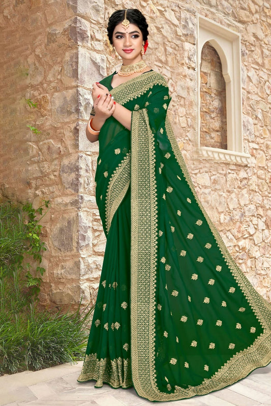 Green Georgette Saree NCSD10910409