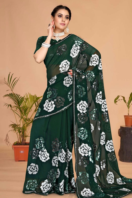 Green Georgette Saree NCSD10910451