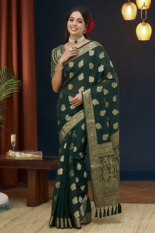 Green Georgette Traditional Saree NCSD11111508