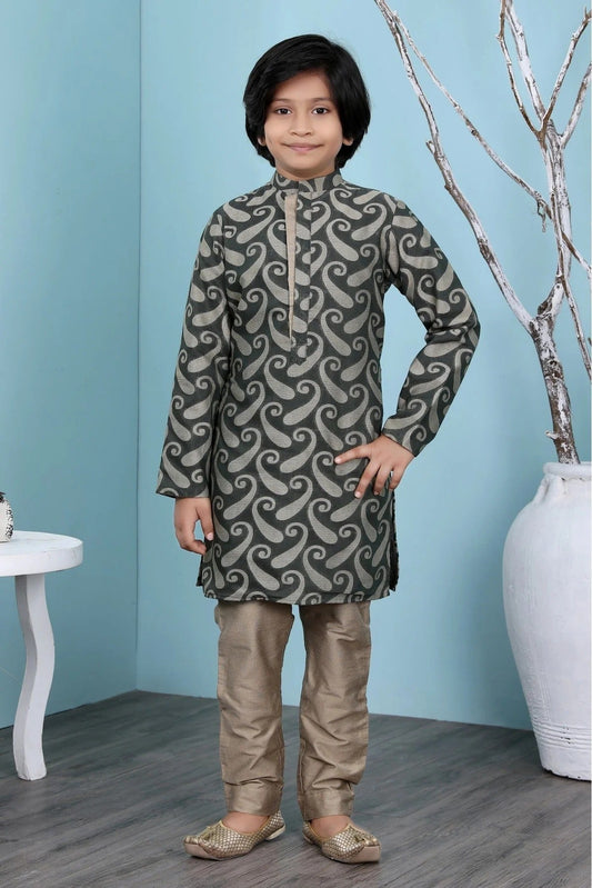 Green Handloom Silk Kurta Pajama NCBW10710692