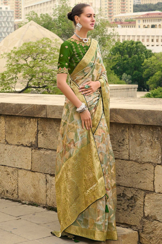 Green Jacquard Silk Traditional Saree NCSD11111475