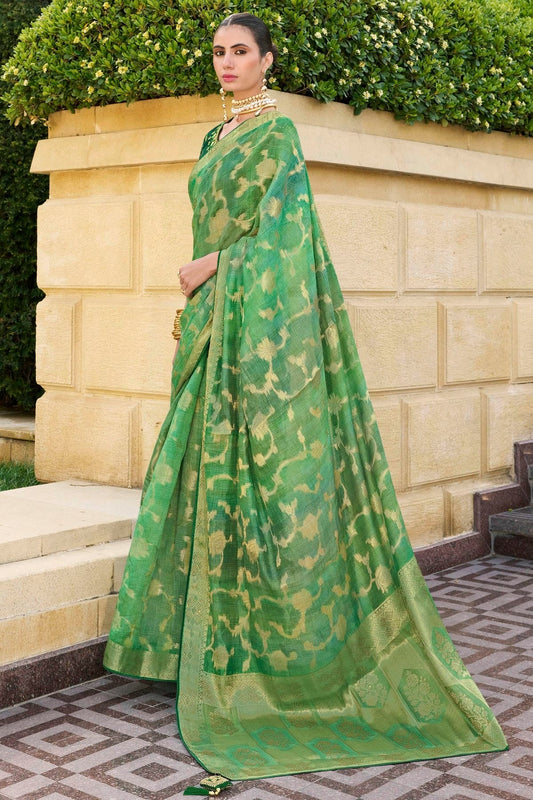 Green Jacquard Silk Traditional Saree NCSD11111483