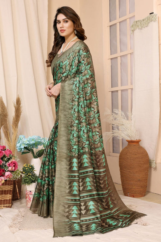 Green Khadi Silk Saree NCSD11112526