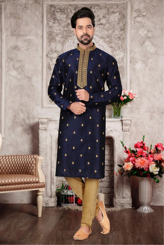Green Kurta Pajama In Silk Dupion NCKP10410662