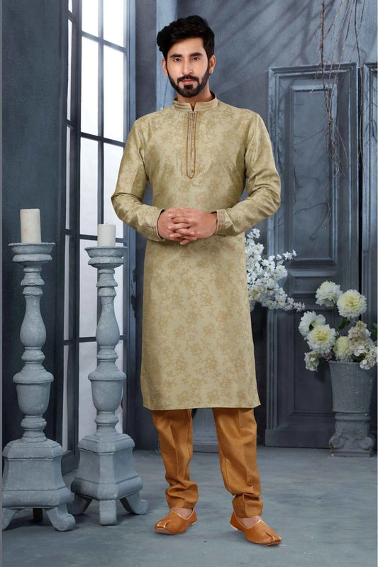 Green Kurta Pajama In Silk NCKP10410665