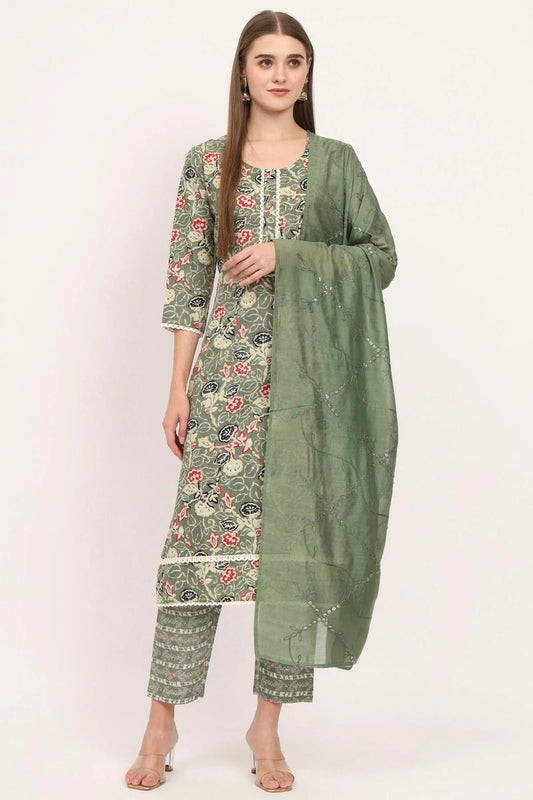 Green Magic Cotton Stitched Salwar Suit NCSS11111903