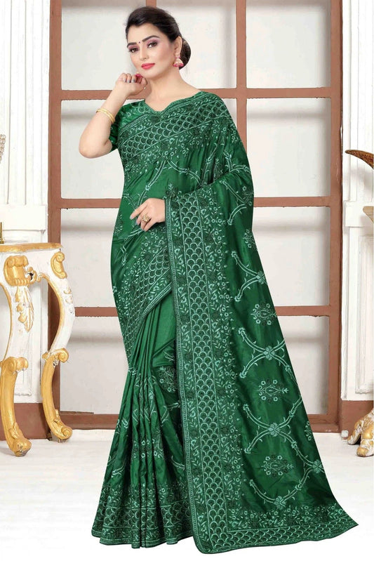 Green Modal Silk Designer Saree NCSD10910574