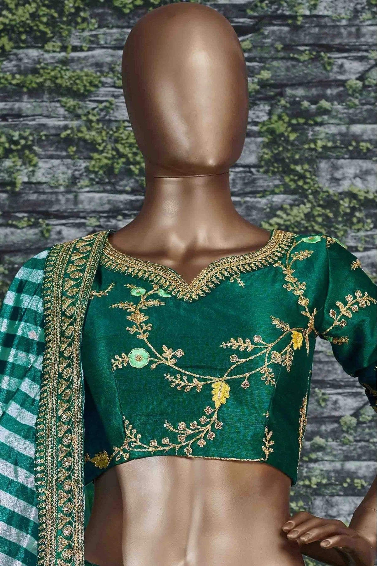 Green Mulberry Silk Lehenga Choli NCLC10110289