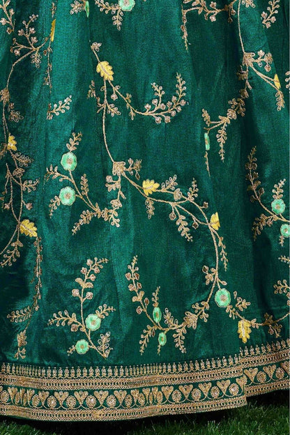 Green Mulberry Silk Lehenga Choli NCLC10110289