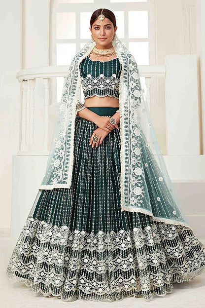 Green Net Designer Lehenga Choli NCLC12410155