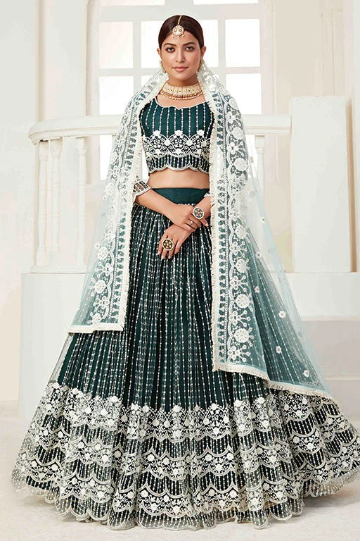 Green Net Designer Lehenga Choli NCLC12410155