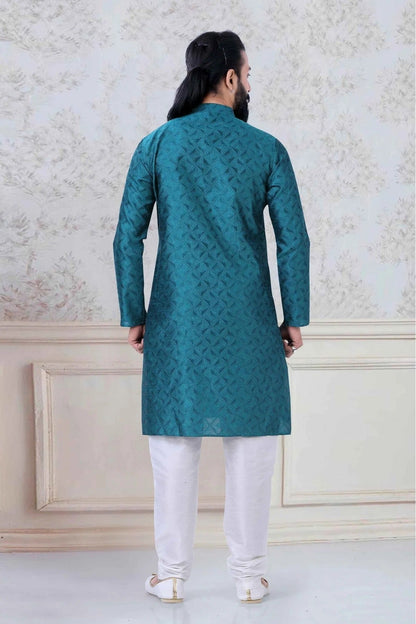 Green Organza Festival Wear Kurta Pajama NCKP11310136