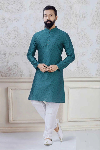 Green Organza Festival Wear Kurta Pajama NCKP11310136