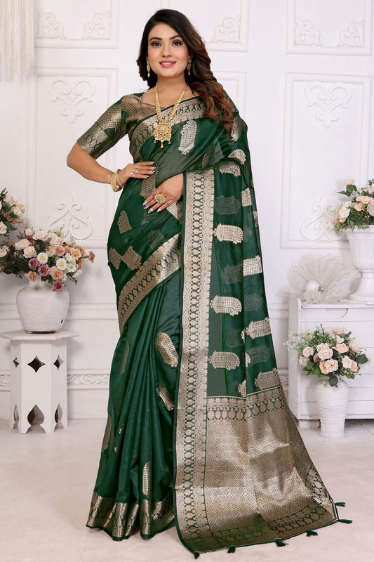 Green Organza Traditional Saree NCSD11111084
