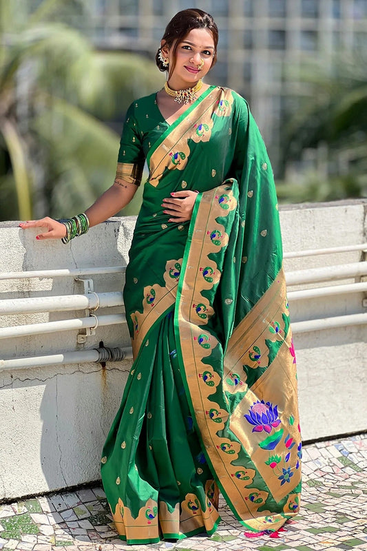 Green Paithani Silk Paithani Saree NCSD11112209