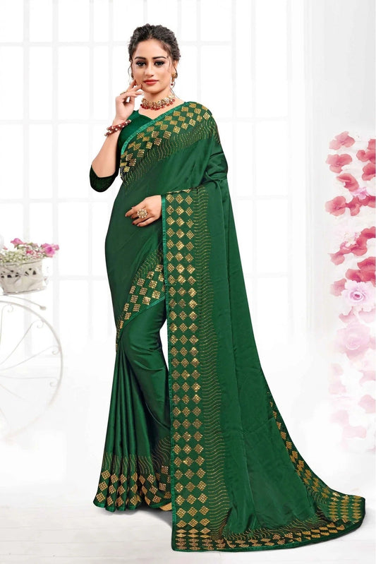 Green Pure Satin SwaroNCki Saree NCSD11210584