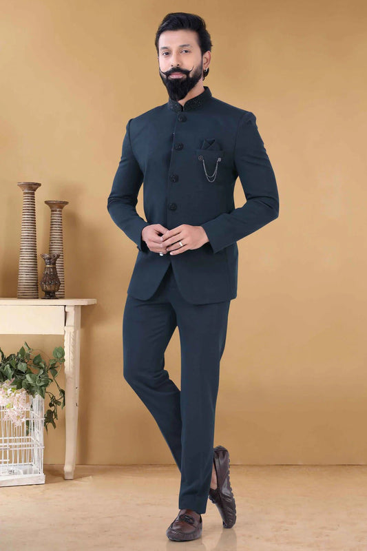 Green Rayon Jodhpuri Suit NCSH11310189
