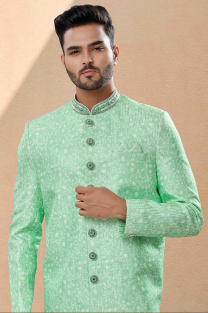 Green SherwaniIn Silk  NCSH10410508-10