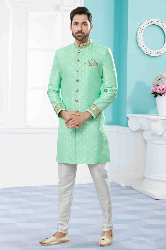 Green SherwaniIn Silk NCSH10410521