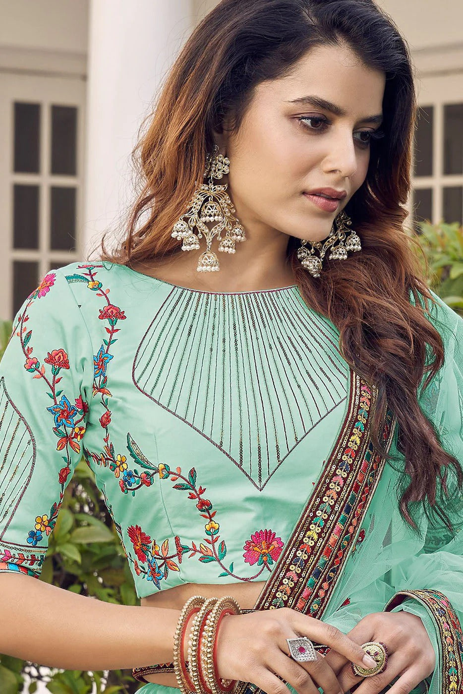 Green Silk Embroidery Lehenga Choli NCLC11510155