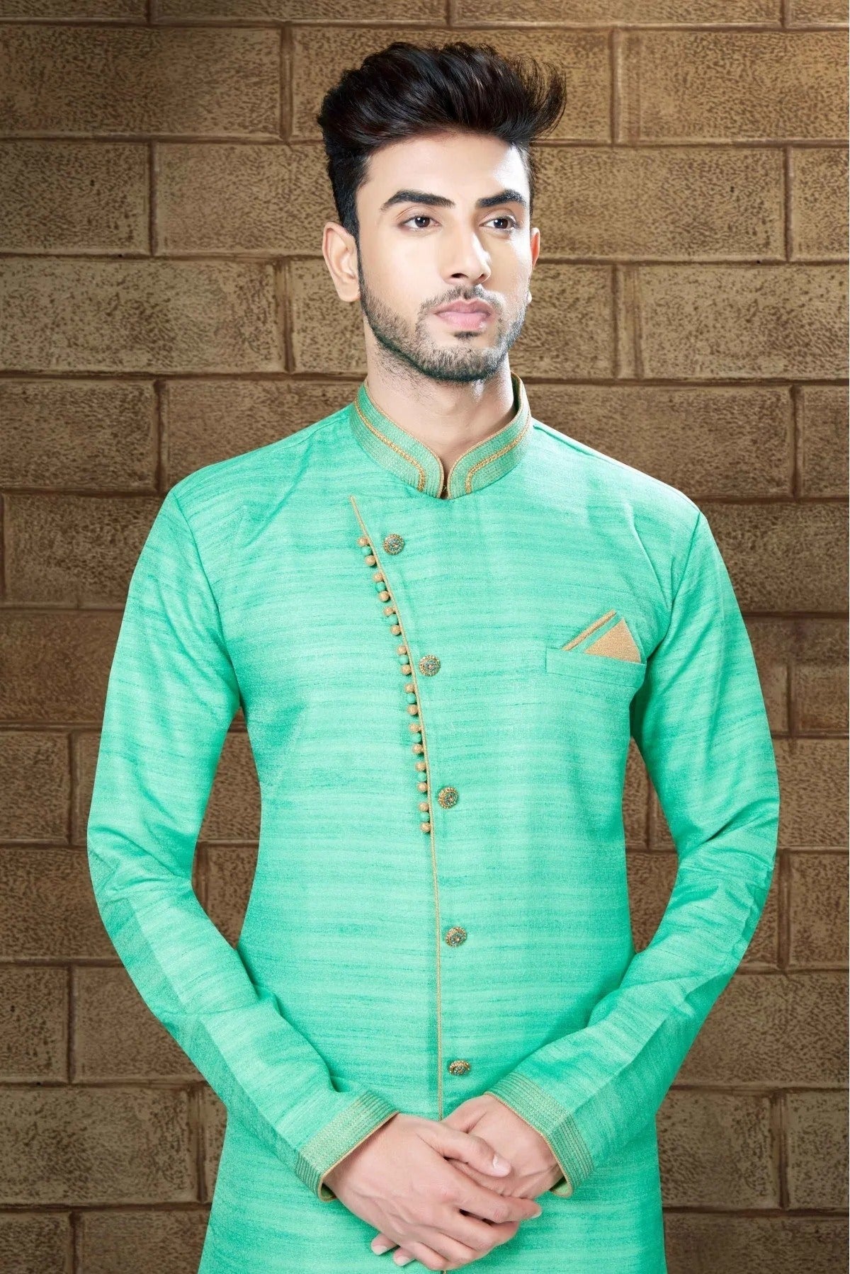 Green Silk Indo Western  NCSH10410321