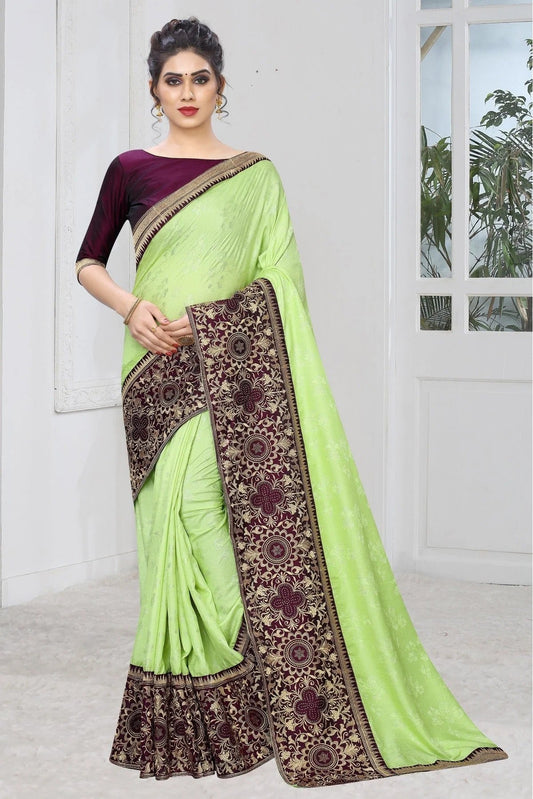 Green Silk Jacqaurd Embroidery Saree NCSD11210820
