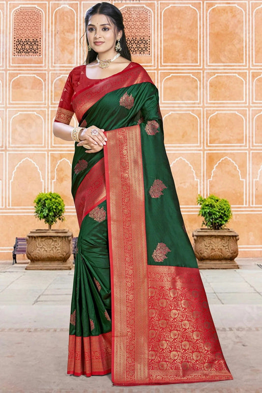 Green Silk Woven Traditional Saree NCSD11010221