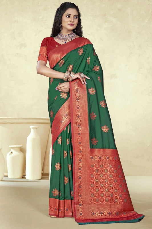 Green Silk Woven Traditional Saree NCSD11010252