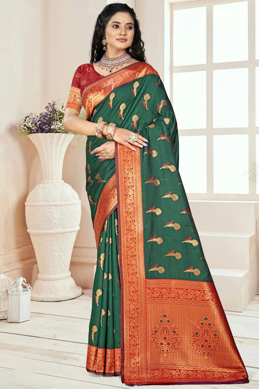 Green Silk Woven Traditional Saree NCSD11010265