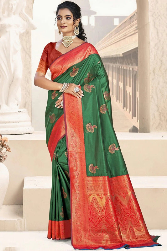 Green Silk Woven Traditional Saree NCSD11010273