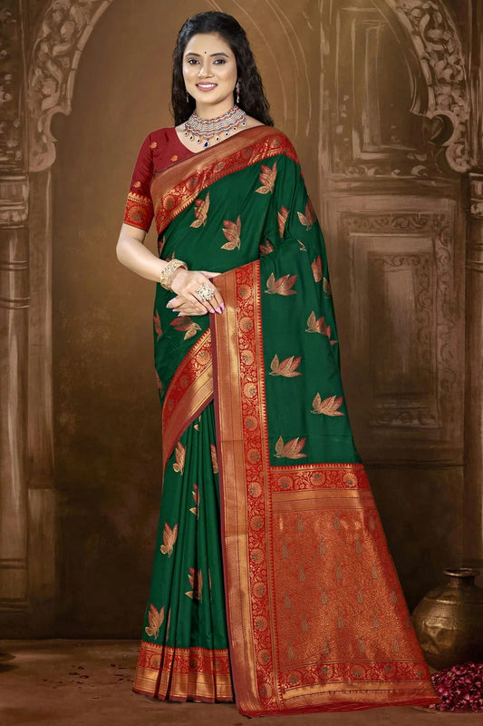 Green Silk Woven Traditional Saree NCSD11010276