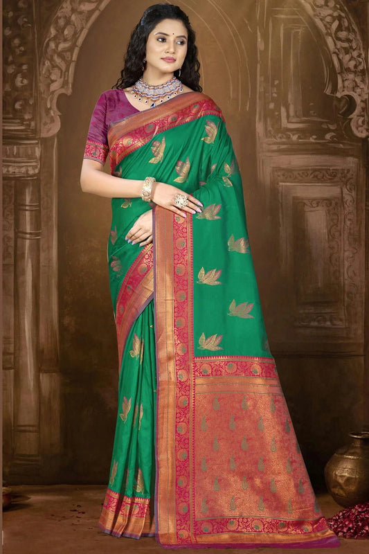 Green Silk Woven Traditional Saree NCSD11010279