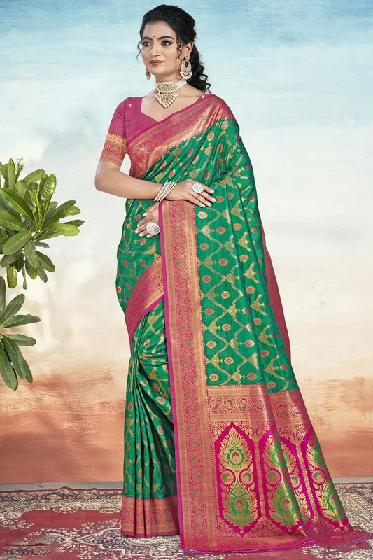 Green Silk Woven Traditional Saree NCSD11010290