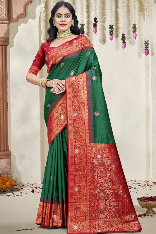 Green Silk Woven Traditional Saree NCSD11010305