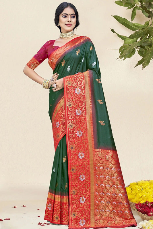 Green Silk Woven Traditional Saree NCSD11010320