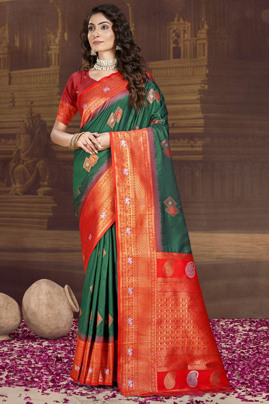 Green Silk Woven Traditional Saree NCSD11010338