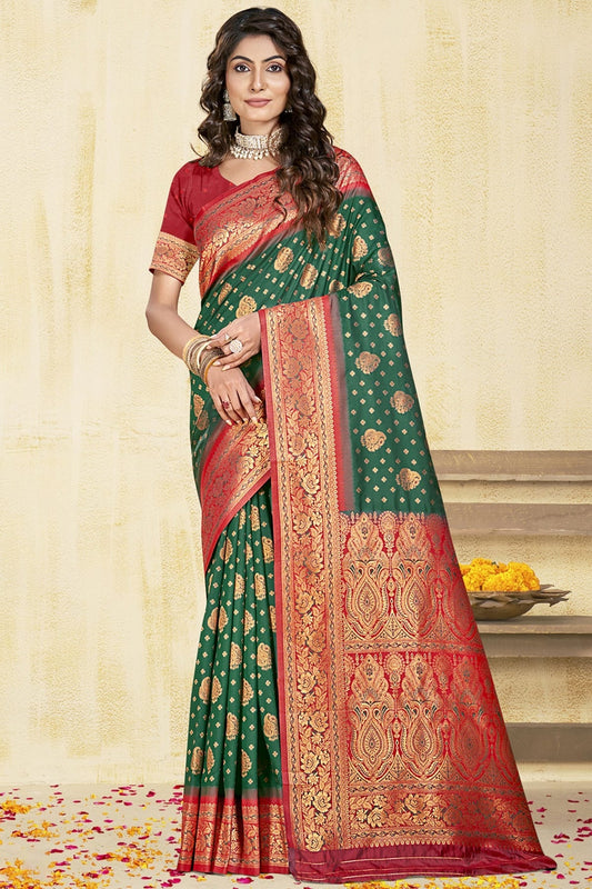 Green Silk Woven Traditional Saree NCSD11010348