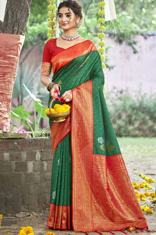 Green Silk Woven Traditional Saree NCSD11010396
