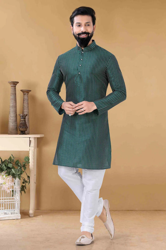 Green Silk Kurta Pajama NCKP11310177