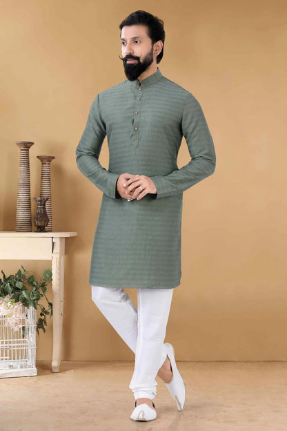 Green Soft Cotton Kurta Pajama NCKP11310167