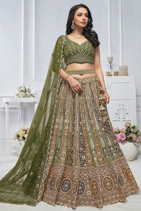Green Soft Net Embroidery Lehenga Choli NCLC11112022