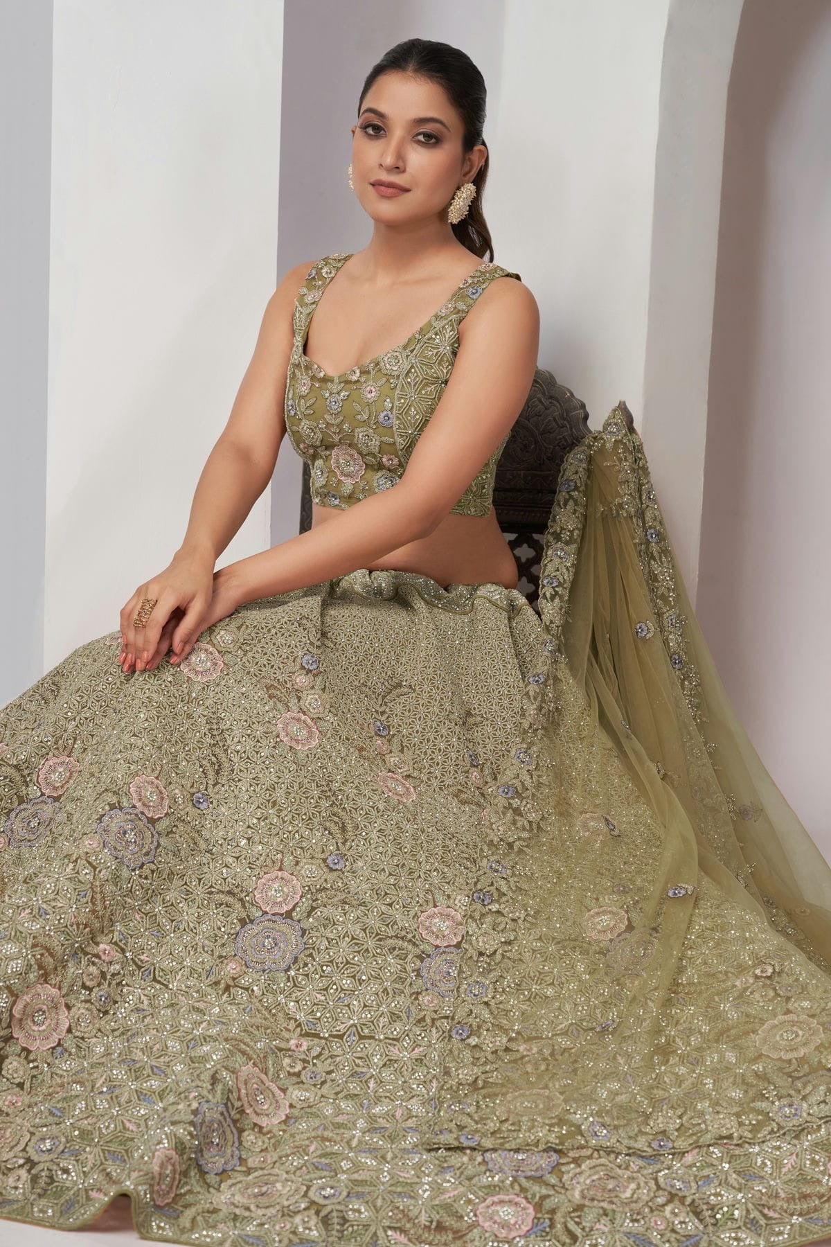 Green Soft Net Lehenga Choli NCLC10310103