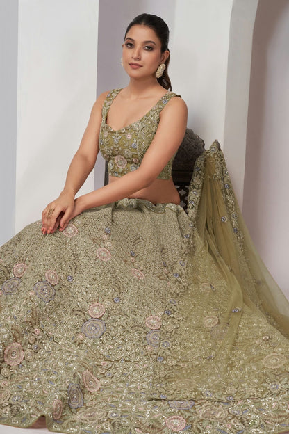 Green Soft Net Lehenga Choli NCLC10310103