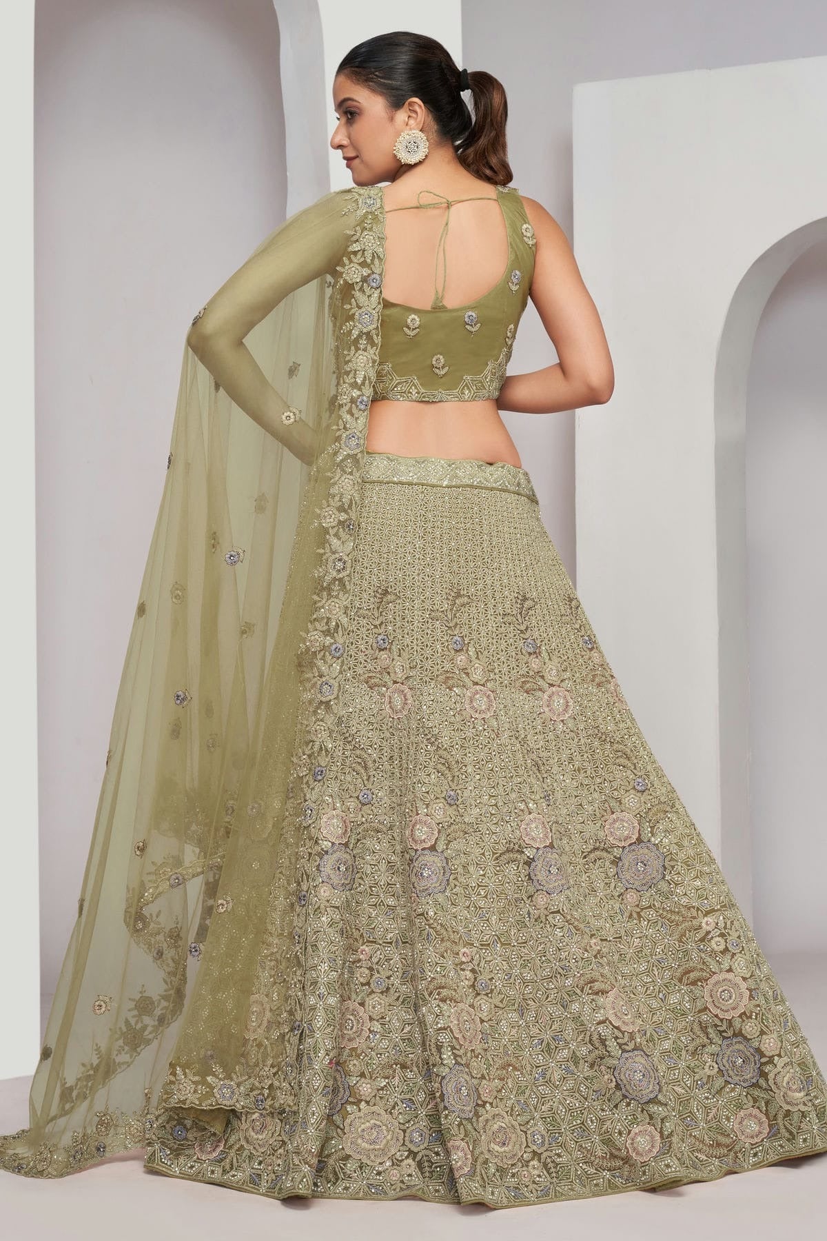 Green Soft Net Lehenga Choli NCLC10310103