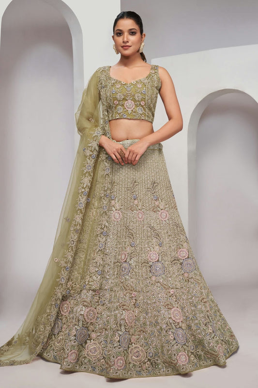Green Soft Net Lehenga Choli NCLC10310103