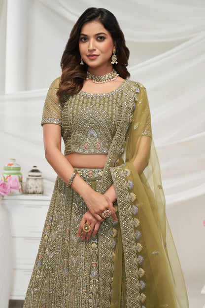 Green Soft Net Lehenga Choli NCLC10310109