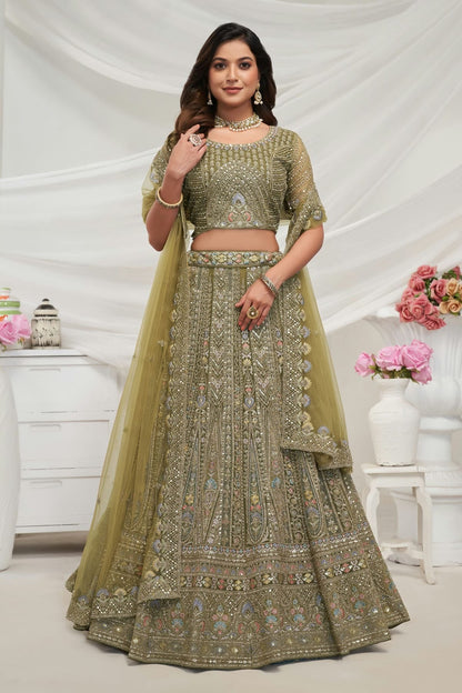 Green Soft Net Lehenga Choli NCLC10310109