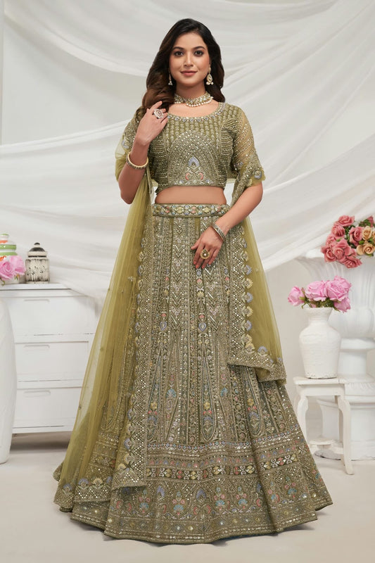Green Soft Net Lehenga Choli NCLC10310109