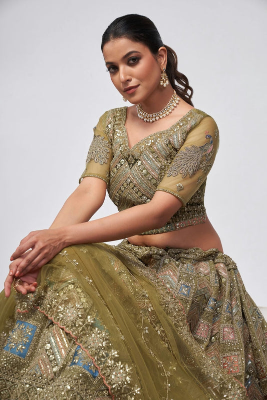Green Soft Net Lehenga Choli NCLC10310111