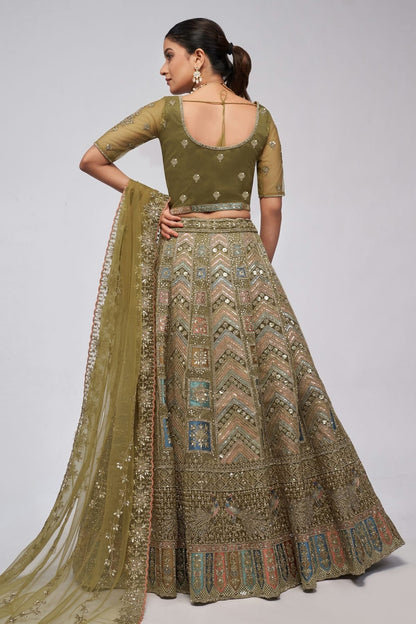 Green Soft Net Lehenga Choli NCLC10310111